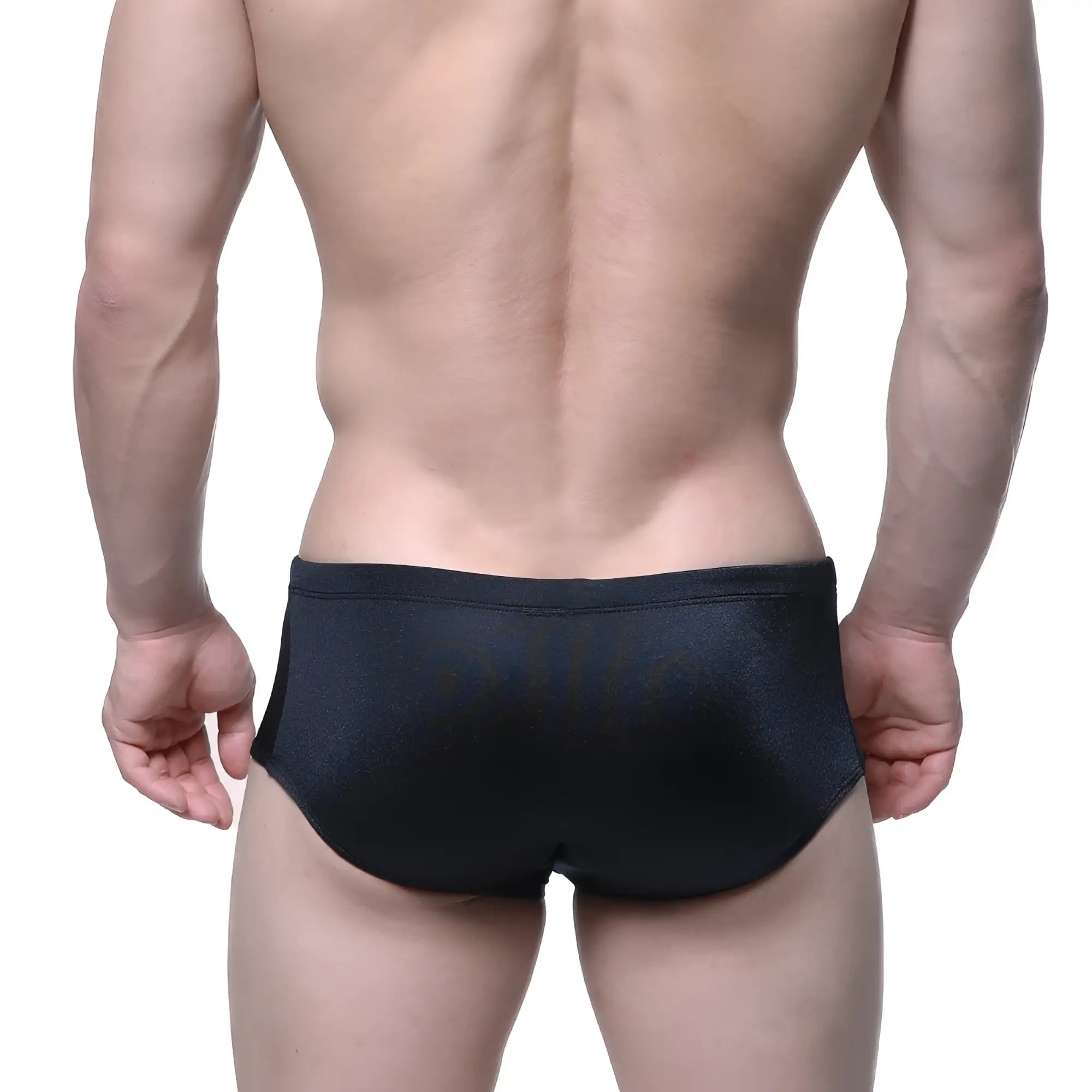 MetroMaleWear charlie swim brief onyx 4945-20 black form-fitting trunks with subtle textured finish
