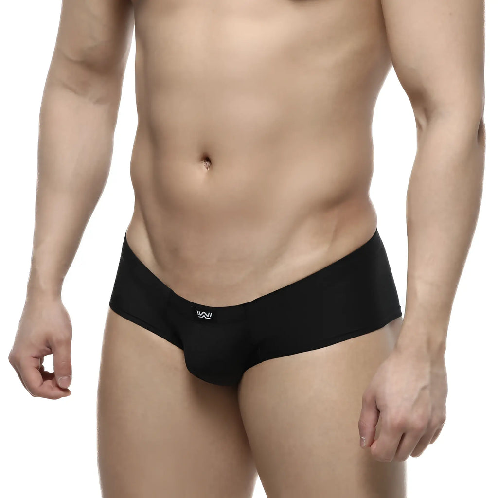 Metro male wear cheek black 2028-20 sleek black men’s briefs with form-fitting design and small white waistband logo