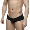 Metro male wear cheek black 2028-20 sleek black men’s briefs with form-fitting design and small white waistband logo