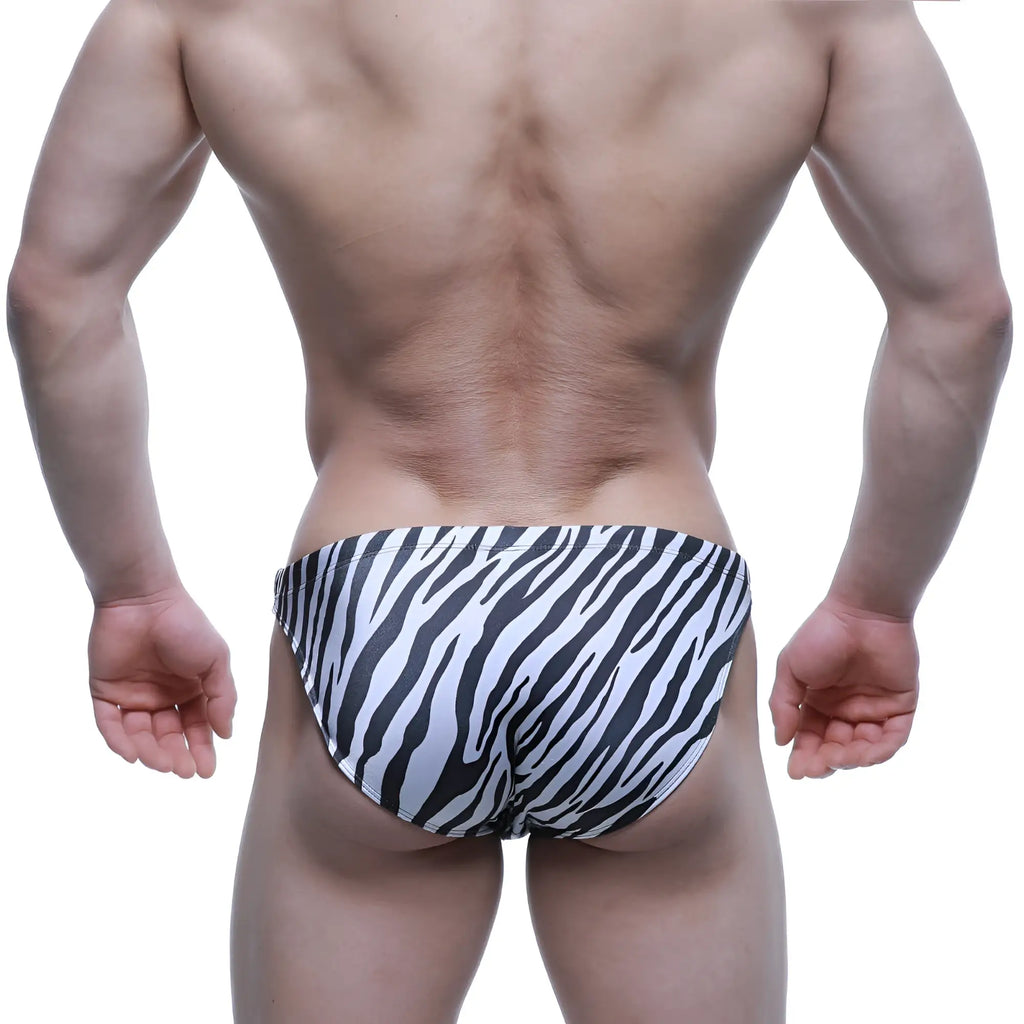 MetroMalewear classic men’s swim bikini Hidalgo 4937-59 with black and white zebra stripes for swimming