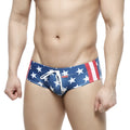 MetroMaleWear classic swim brief usa 4914-92 blue with white stars and red white striped side panels with white drawstring