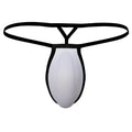 Black and white metro malewear cock bra thong with sleek minimalist design showing front view