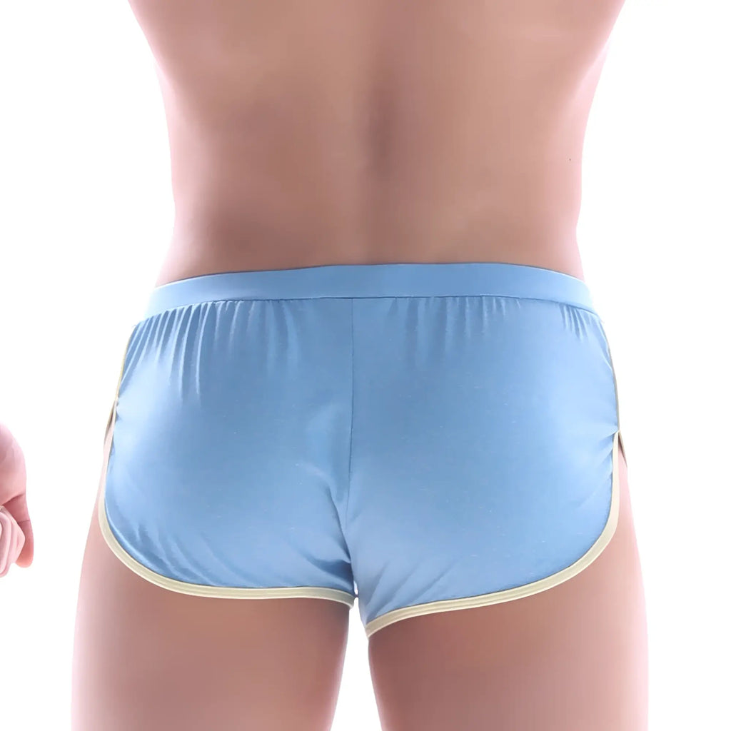 Light blue athletic-style briefs with cream trim by metromalewear comfort boxer blue 8019-08