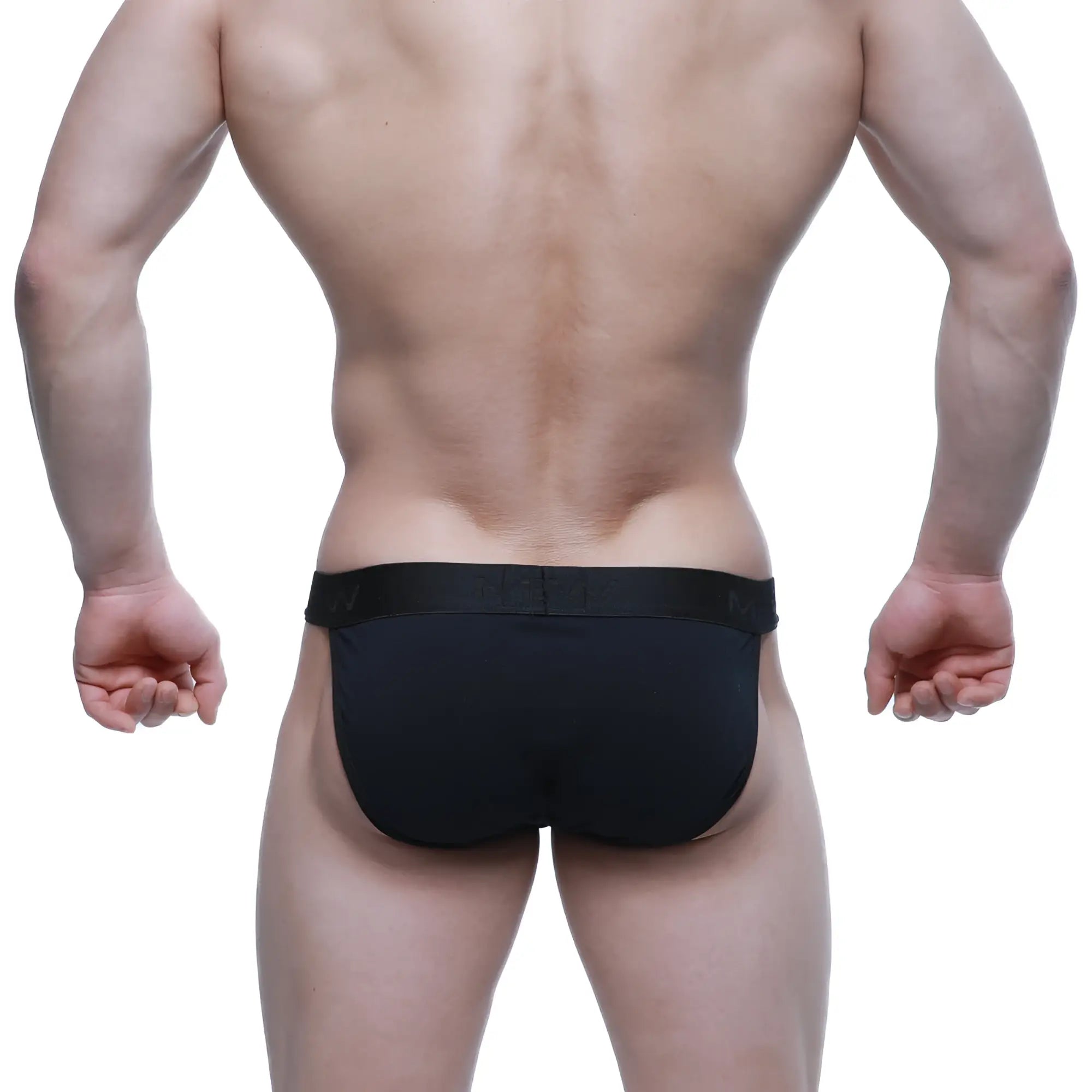 MetroMaleWear contrast bikini black briefs with smooth form fitting design and elastic waistband for comfortable wear