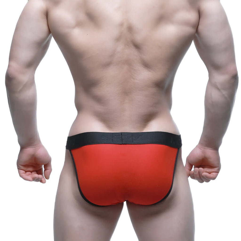 MetroMaleWear contrast bikini red 3004-C12 red and black briefs with a sleek form-fitting design for daily wear