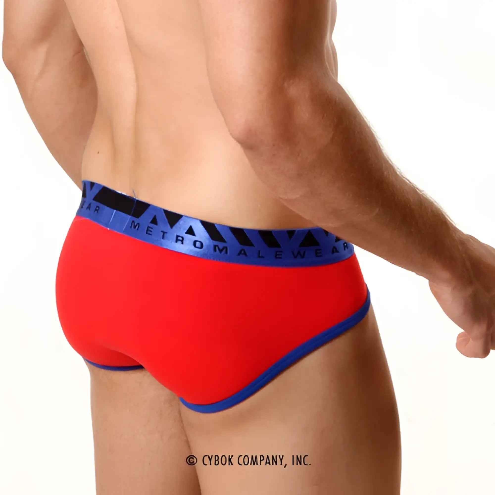 MetroMaleWear contrast brief red II 9004-02 in red and blue with bold contrasting trim designed for men’s comfort