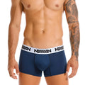Metro malewear core short boxer dark blue 7 with white elastic waistband and black geometric branding