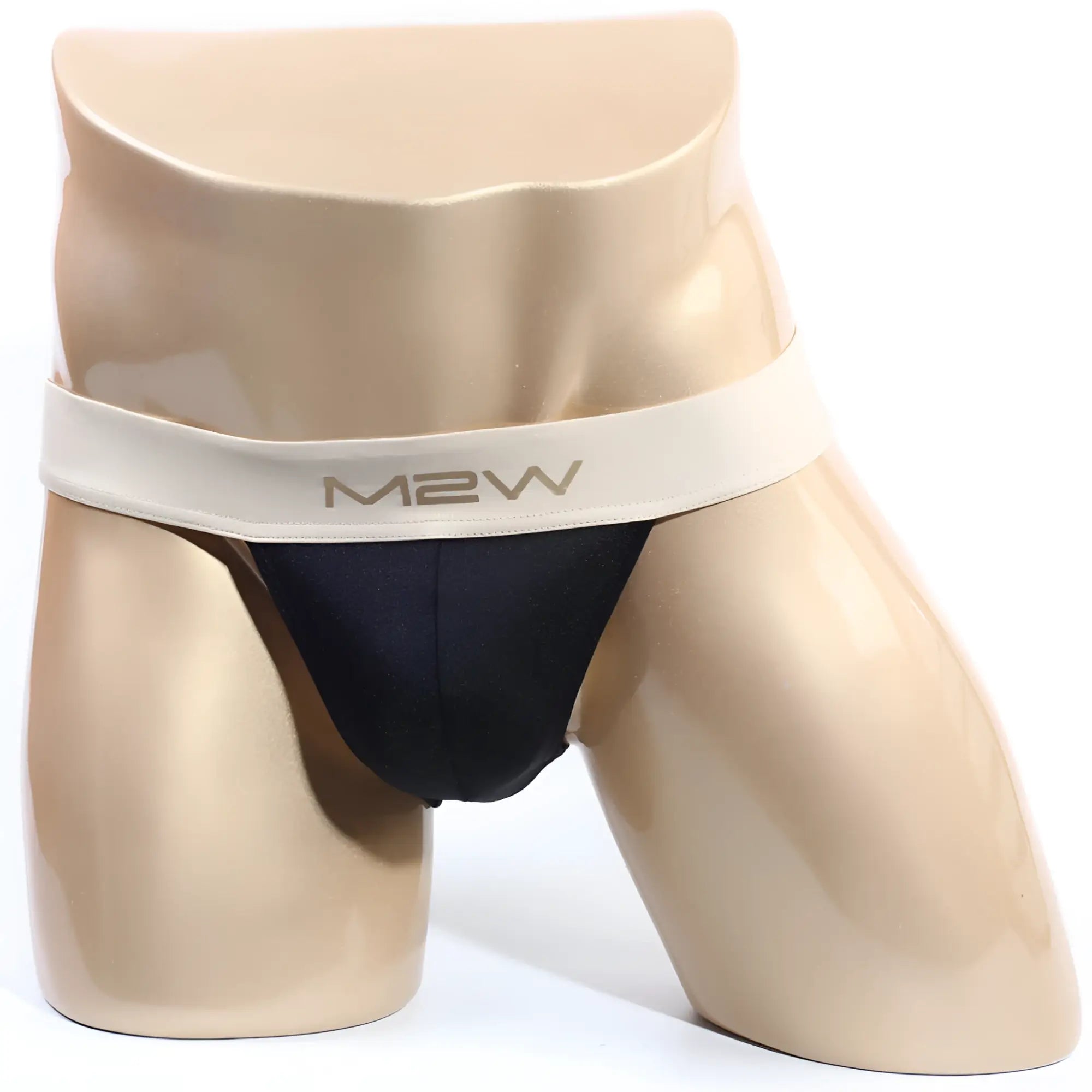 Black MetroMaleWear Cosmos bikini briefs with cream-colored waistband offering comfortable everyday wear