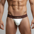 MetroMaleWear cosmos bikini cream 1124-04 briefs in white and brown with smooth, form-fitting design