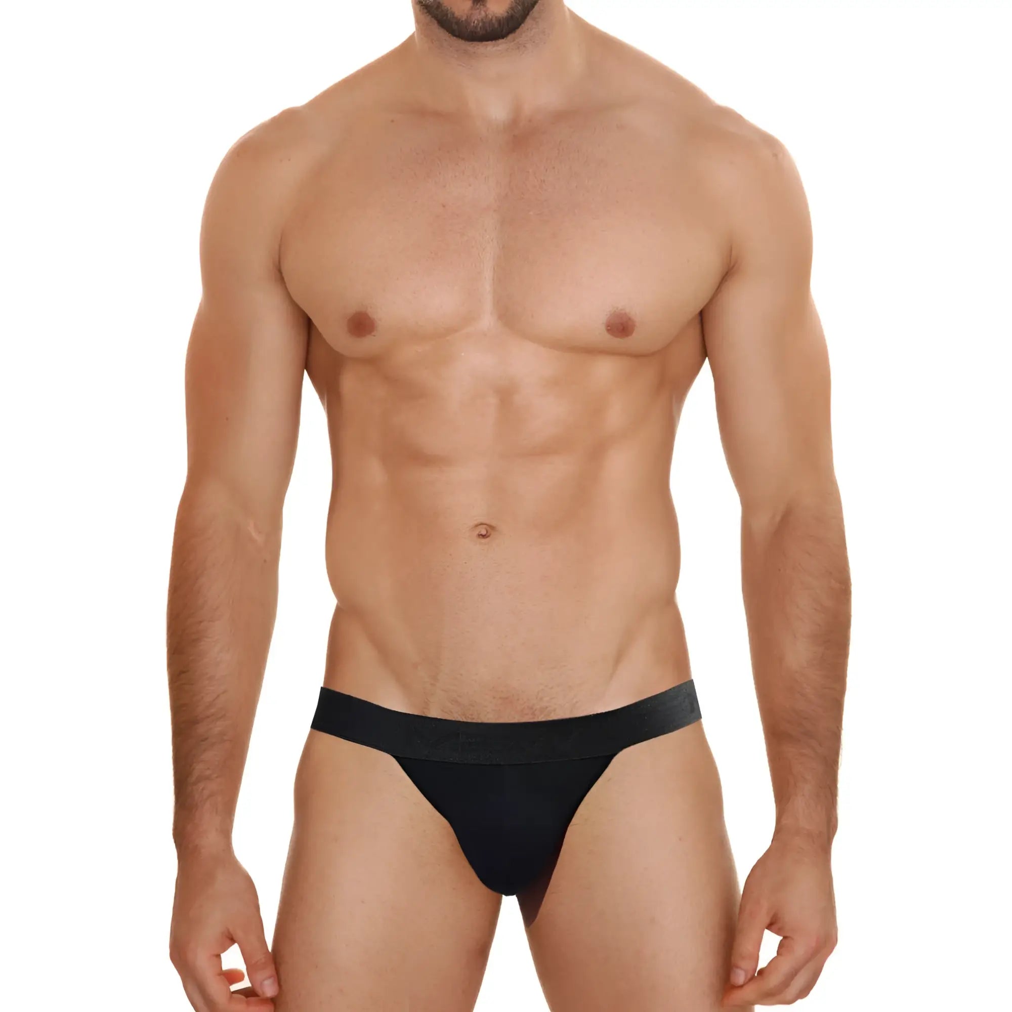 Black cotton briefs with smooth form-fitting design and solid elastic waistband from MetroMaleWear 3 pack