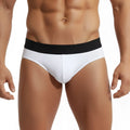 White cotton metro malewear hip briefs with black waistband comfortable everyday underwear