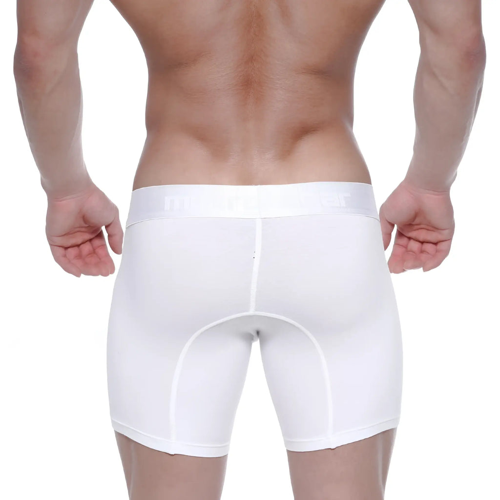 White men’s cotton athletic briefs with snug fit and reinforced seams metroMalewear mid boxer crystal 3023-01