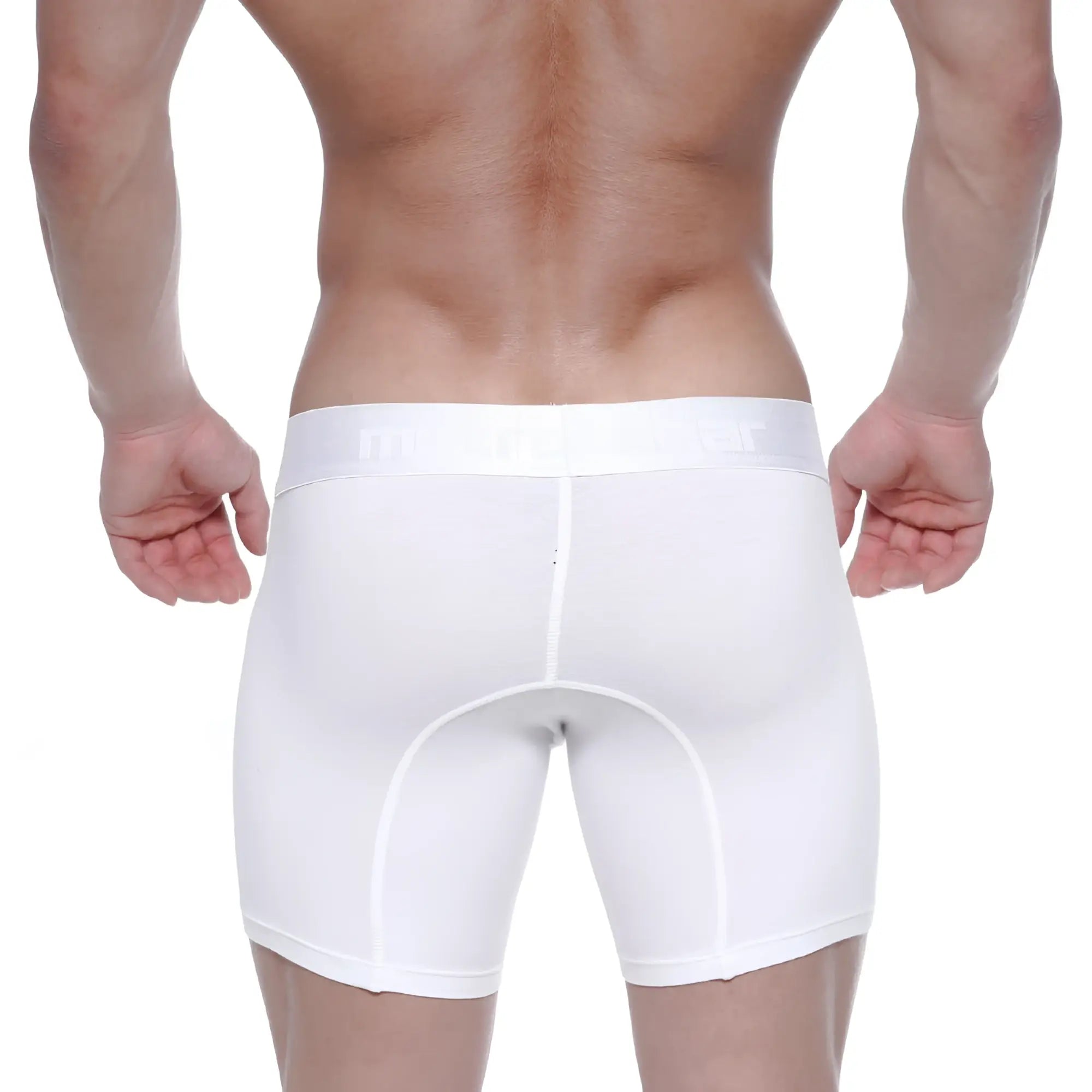 White men’s cotton athletic briefs with snug fit and reinforced seams metroMalewear mid boxer crystal 3023-01