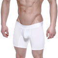 White mens cotton boxer briefs with contoured design and elastic waistband metroMaleWear crystal 3023-01