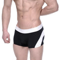 Black and white cotton athletic briefs with bold diagonal stripe design metroMaleWear cotton short boxer arc 7 3022-53