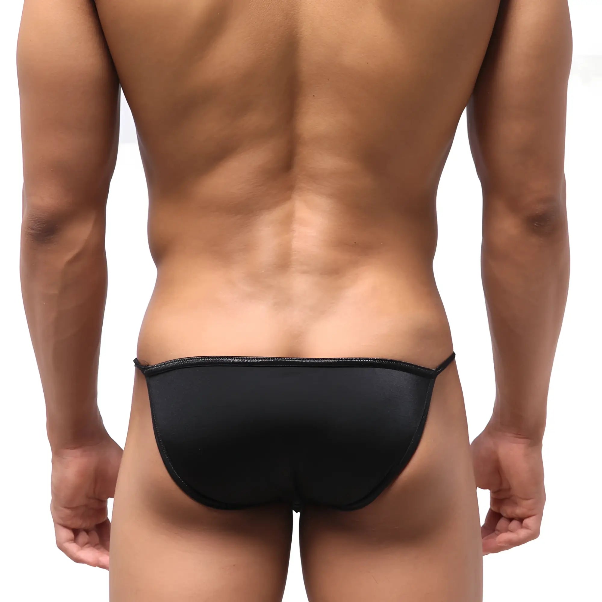 MetroMaleWear dangerous swim bikini 4930-20 black sleek form-fitting swim trunks with smooth fabric finish