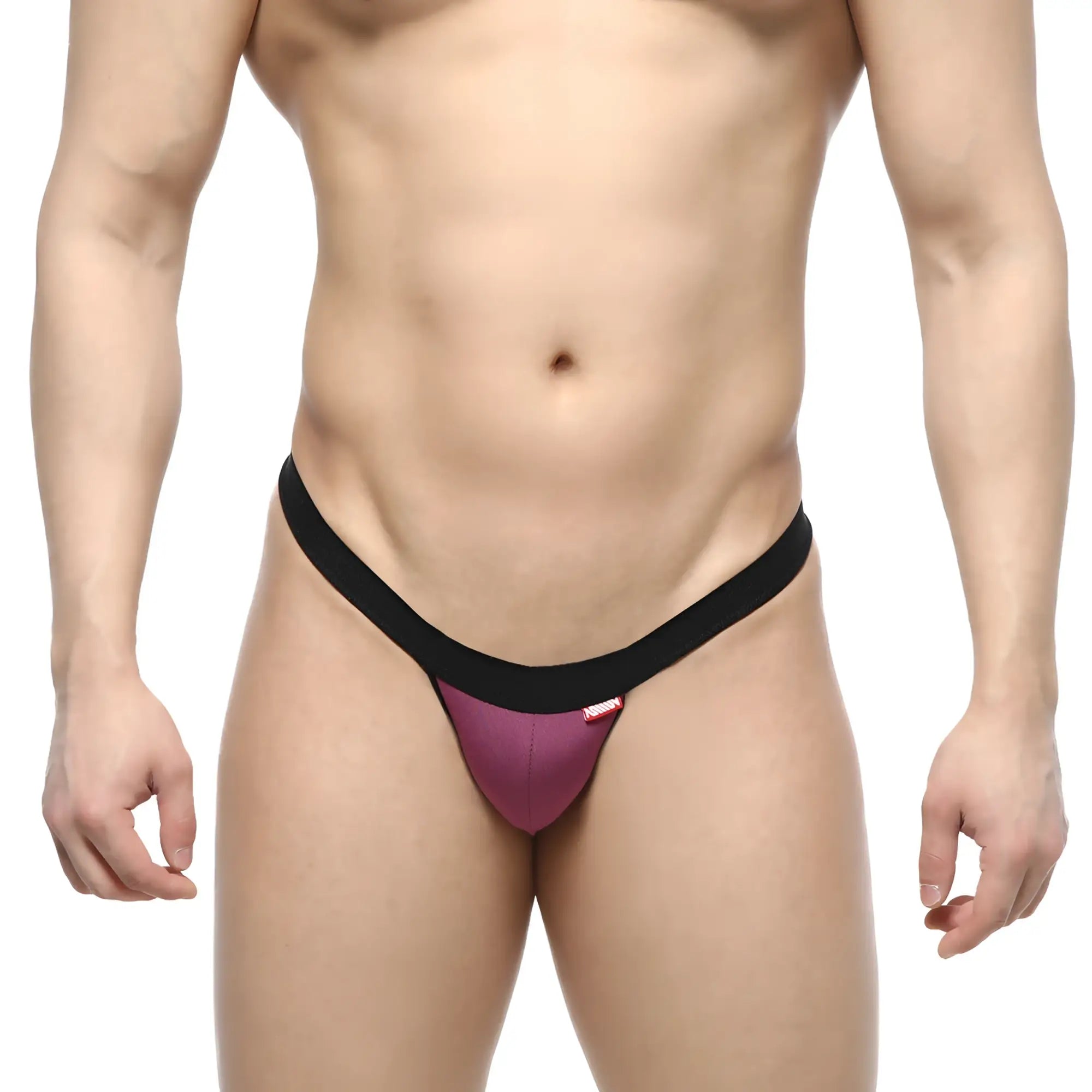 Purple and black metro male wear dangerous thong grape 8002-22 with snug form-fitting design shown from the back side