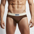 Brown metro malewear deportivo brief espresso 5203-f23 with cream-colored mettoms wear logo waistband