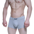 Gray heathered cotton briefs with a white metrosalewear label from MetroMaleWear Deseo Boxer Jasper Gray 3323-10