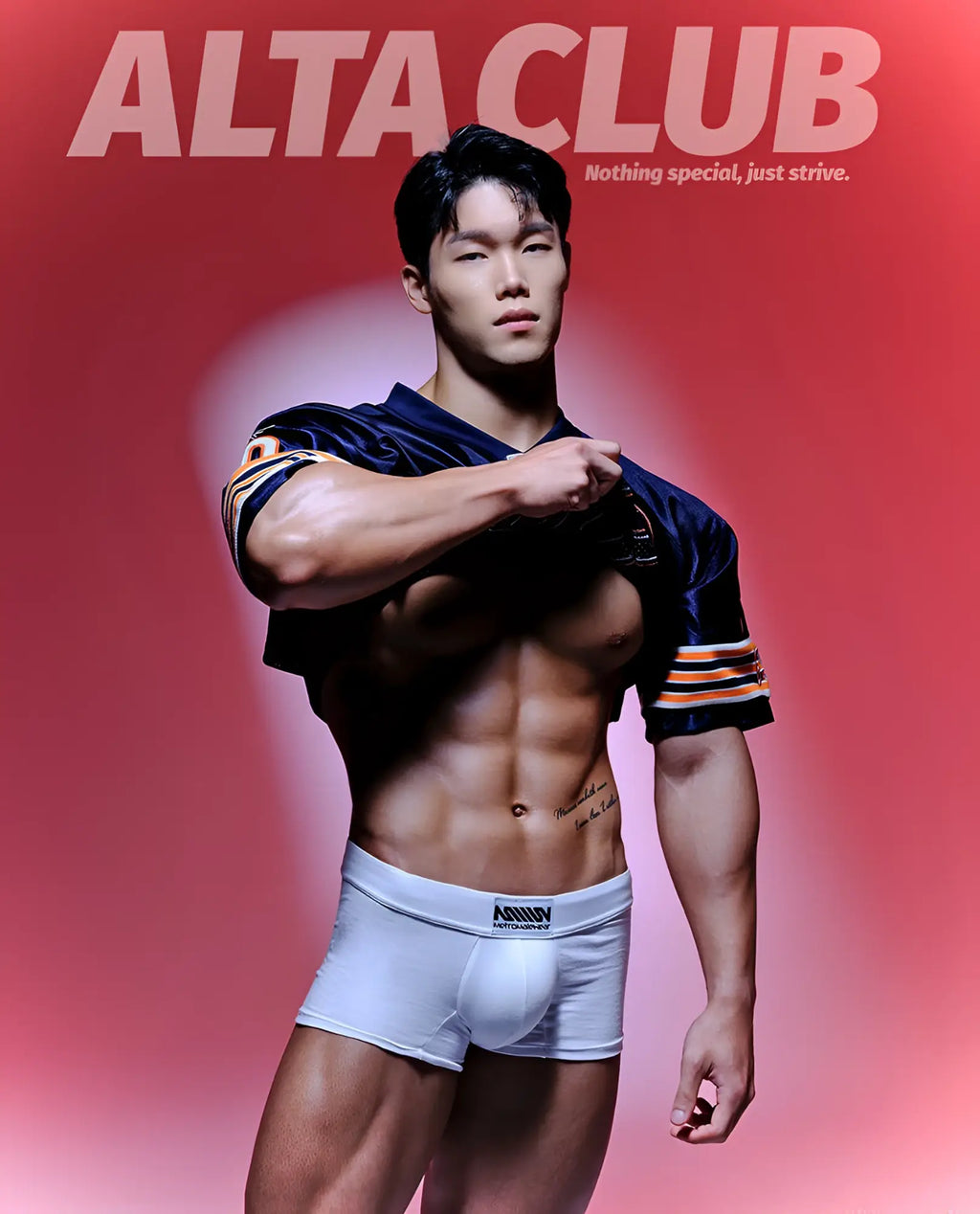 White athletic briefs metro male wear deseo boxer 3323-00 with black logo waistband in cotton blend material