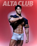 White athletic briefs metro male wear deseo boxer 3323-00 with black logo waistband in cotton blend material