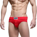 Red men’s briefs metroMalewear deseo brief red 5503-12 with white and black logo on waistband