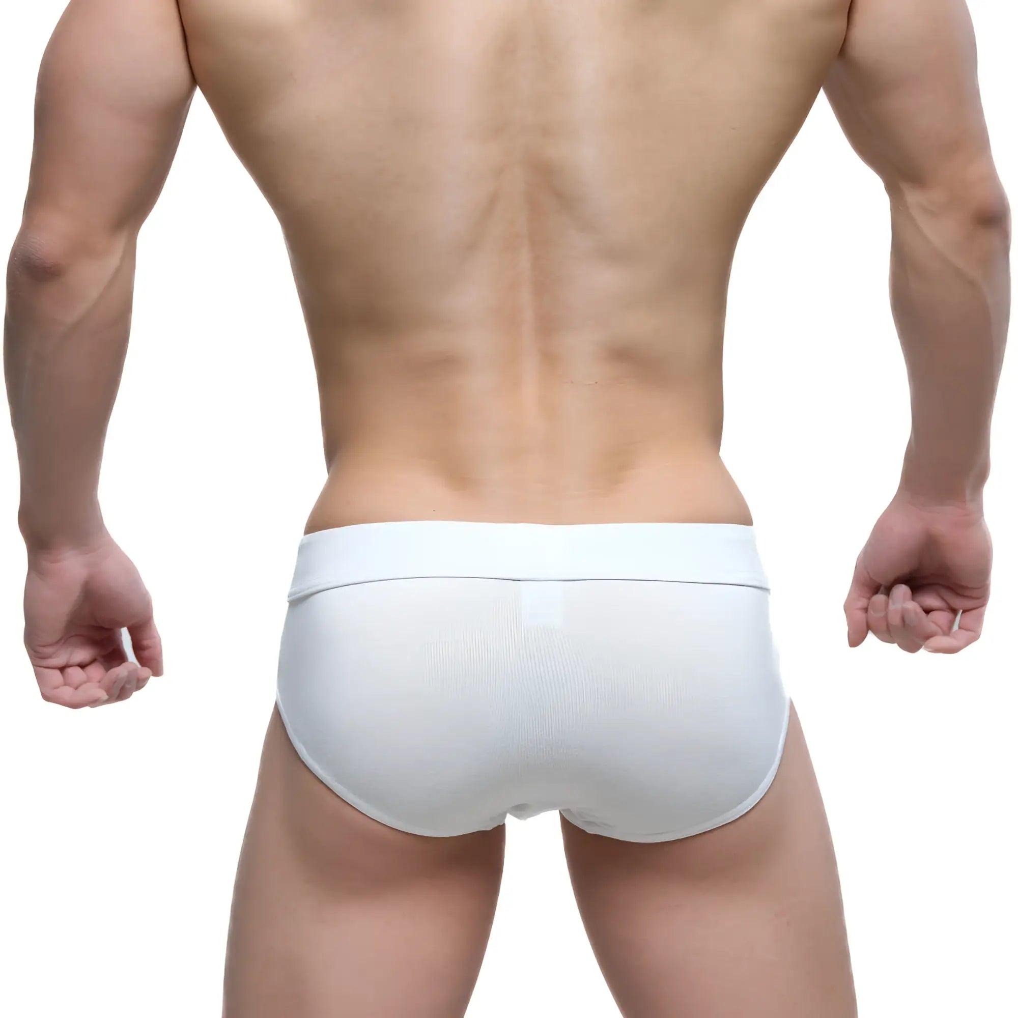 White textured briefs with smooth elastic waistband by metromalewear dese o brief white 5503-00