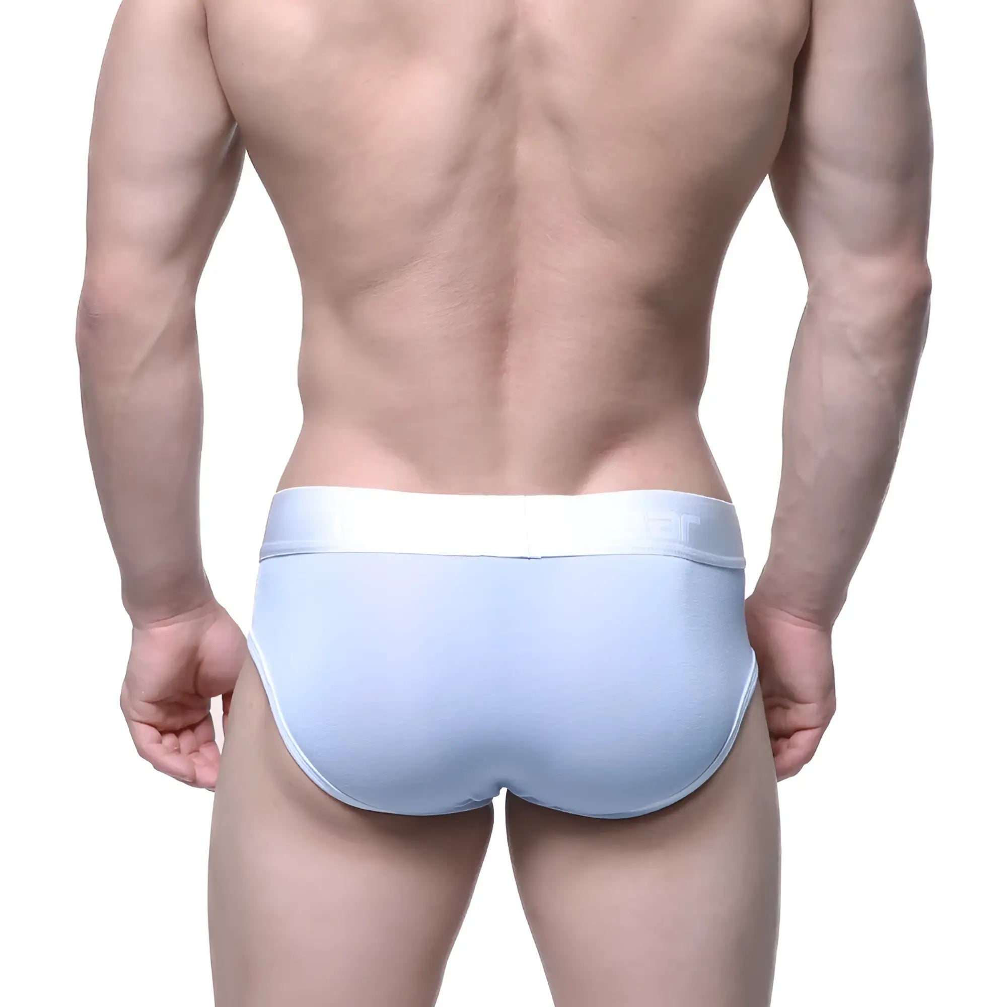 Light blue metro malewear duke brief with white elastic waistband comfortable cotton blend underwear