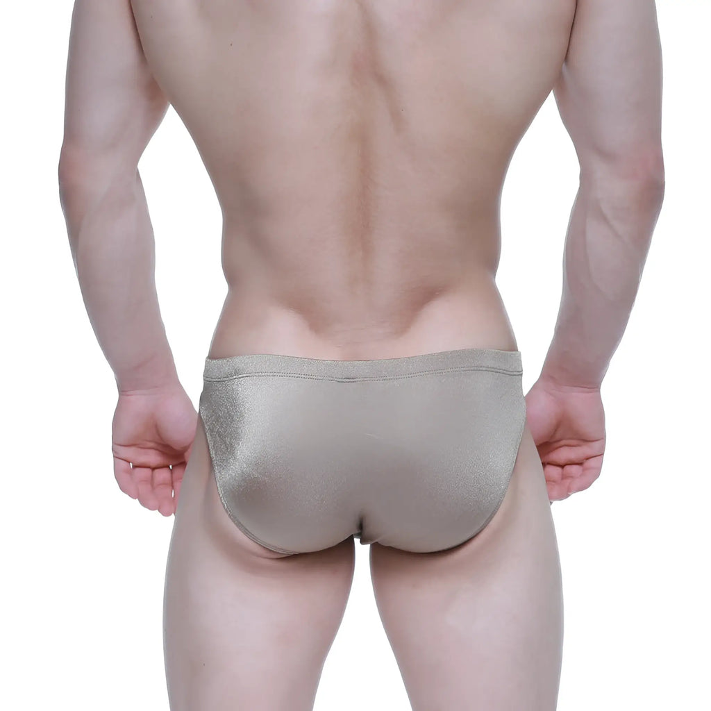 MetroMaleWear elegance bikini 5103-M02 shimmering metallic gold briefs with a sleek form-fitting design