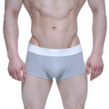 Gray heathered elemental boxer brief from metromalewear with white elastic waistband for comfortable support
