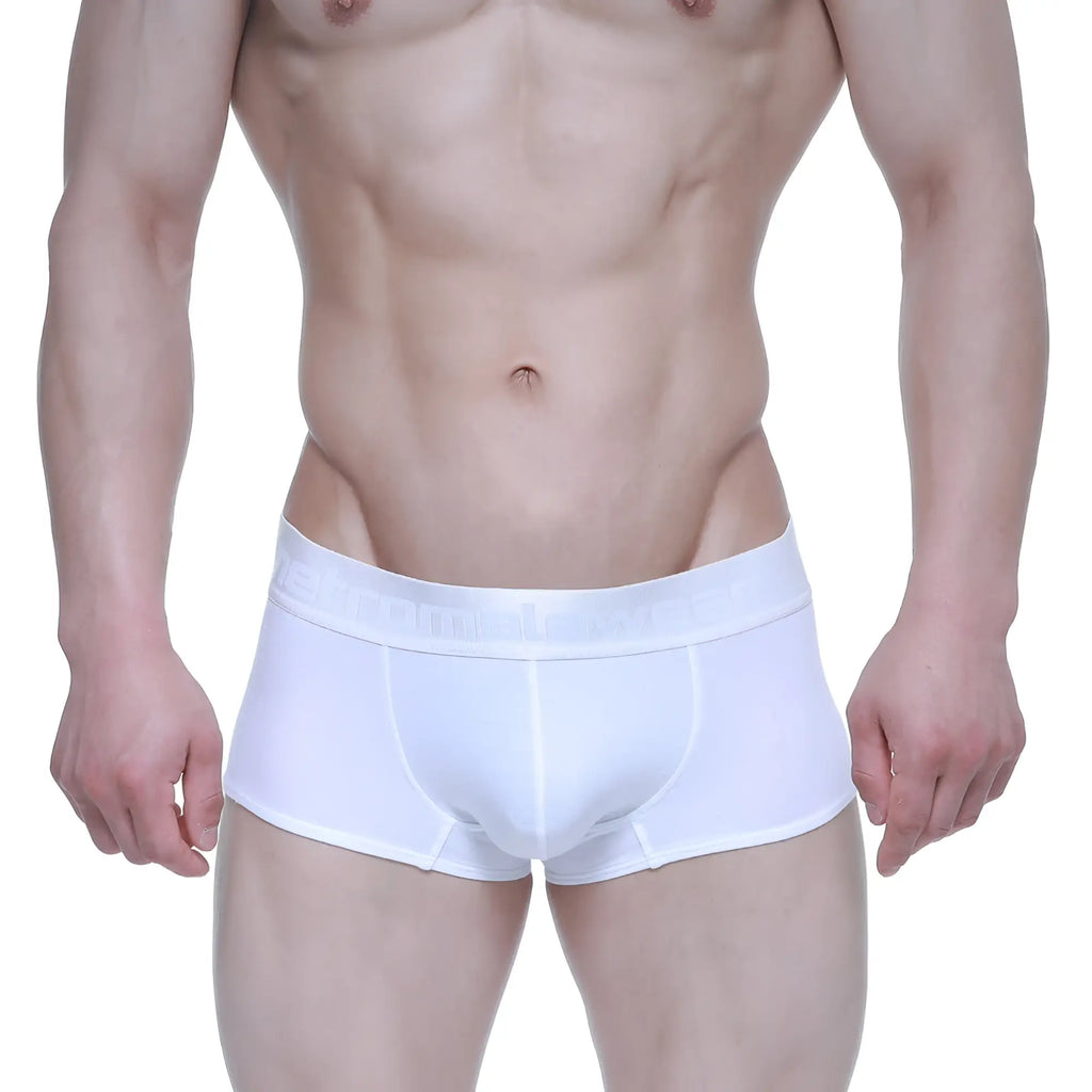 MetroMaleWear Elemental boxer brief white with smooth form fitting design and elastic waistband with subtle branding