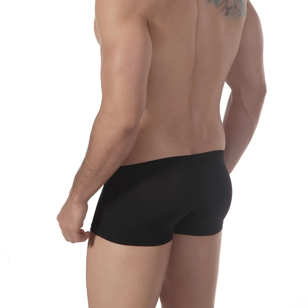 Metro male wear enhancement boxer black 2043-20 smooth form-fitting black briefs with comfortable stretch fabric