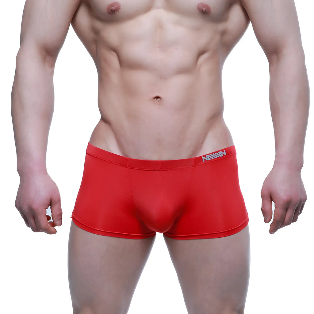 Red mens briefs metro male wear enhancement boxer snug fit red with subtle brand logo on waistband