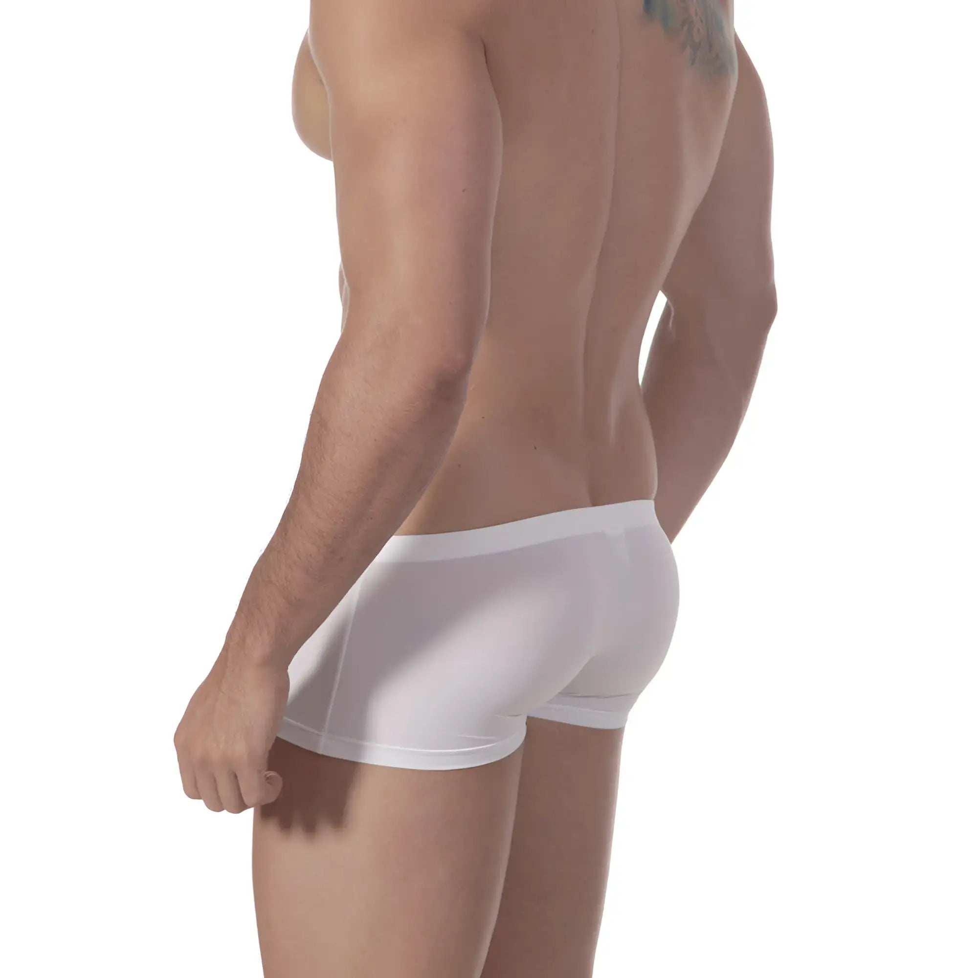 White MetroMaleWear enhancement briefs with form-fitting smooth stretchy fabric and clean-cut seams