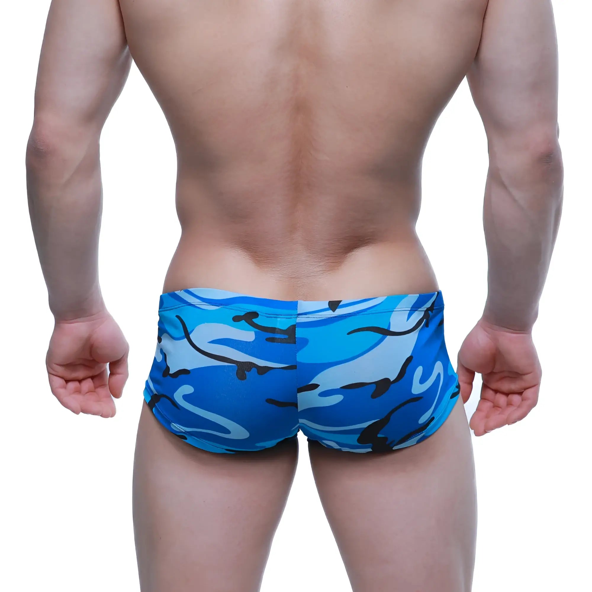 MetroMalewear equipaje trunk 2125-83 blue and black camouflage swim trunks designed for comfortable water use