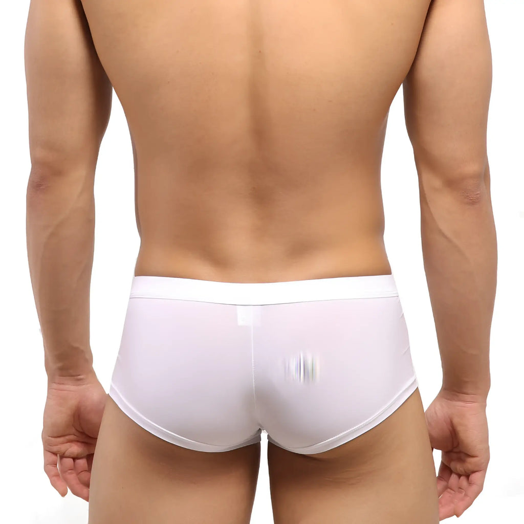 MetroMaleWear Escondido hip trunk white briefs with smooth form-fitting design and clean elastic waistband