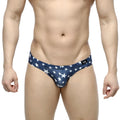 MetroMalewear estella bikini 5103-14 navy blue swim trunks with white star pattern ideal for beachwear