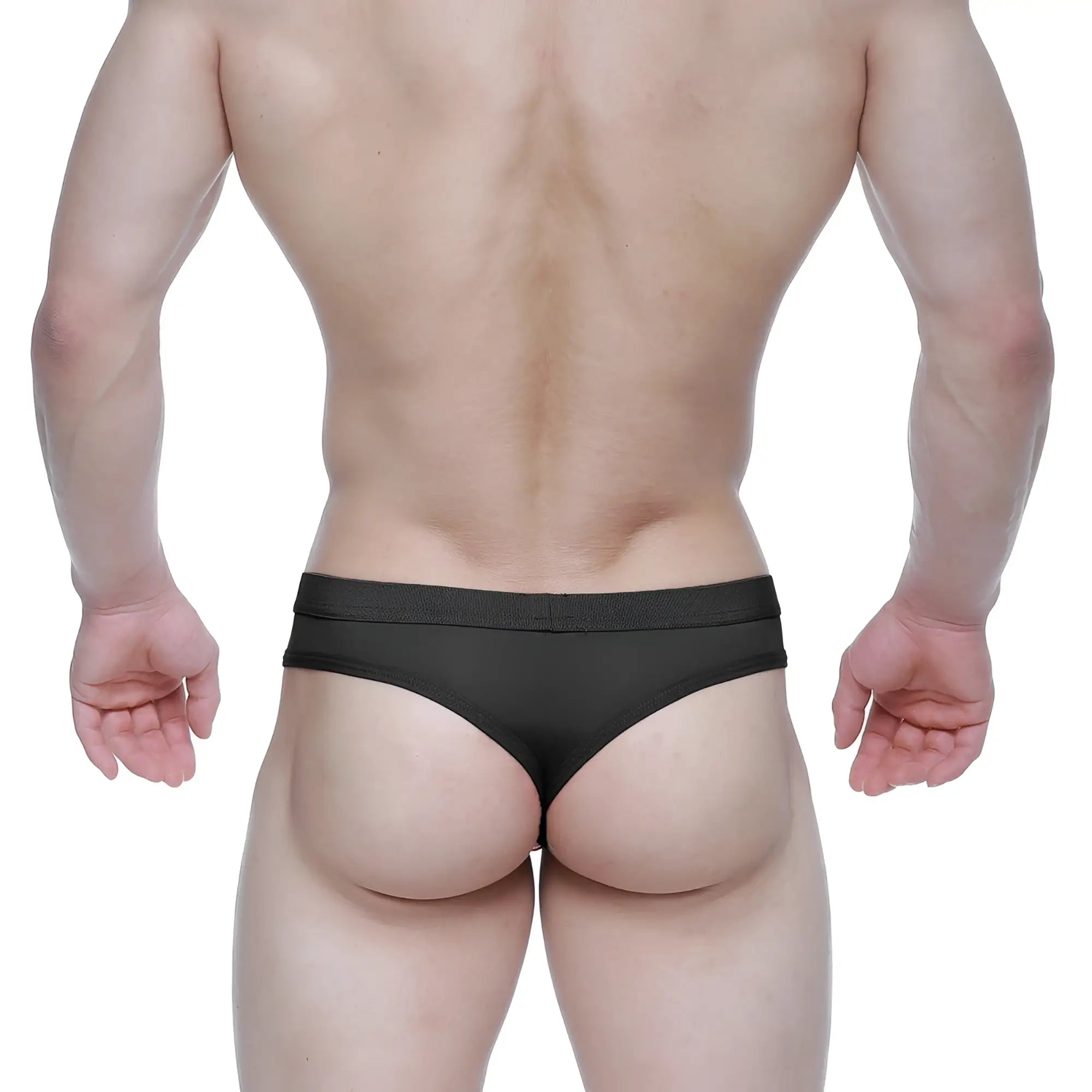 Metro male wear eterna thong black 3722 20 form-fitting briefs with smooth elastic waistband in black