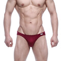 Red MetroMaleWear Eureka Bikini wine 5223-29 athletic briefs with snug fit and small white logo on waistband