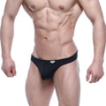 MetroMaleWear Eureka thong black athletic briefs with sleek form-fitting design and white logo on waistband