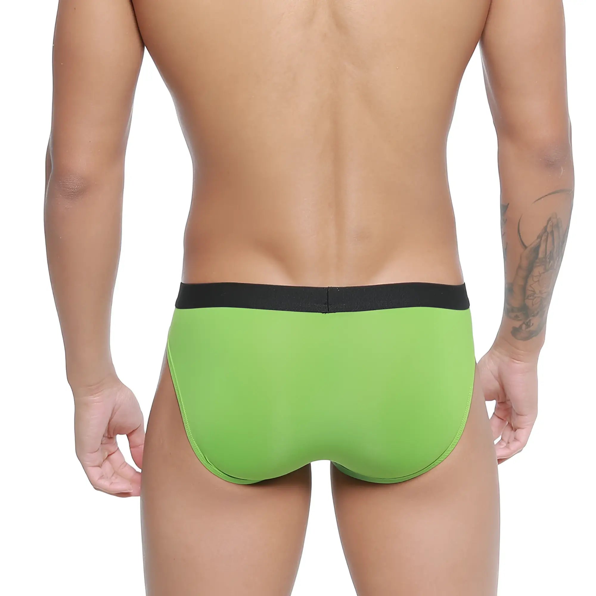 Metro male wear expose brief green 2207-07 bright green briefs with black elastic waistband designed for comfort