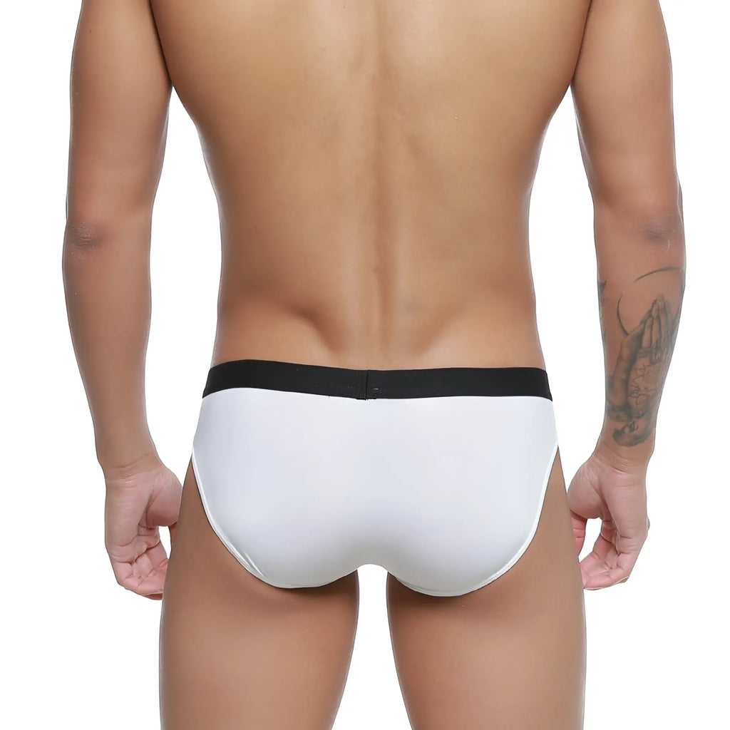 MetroMalewear expose brief white 2207-00 white cotton briefs with black elastic waistband for comfortable everyday wear