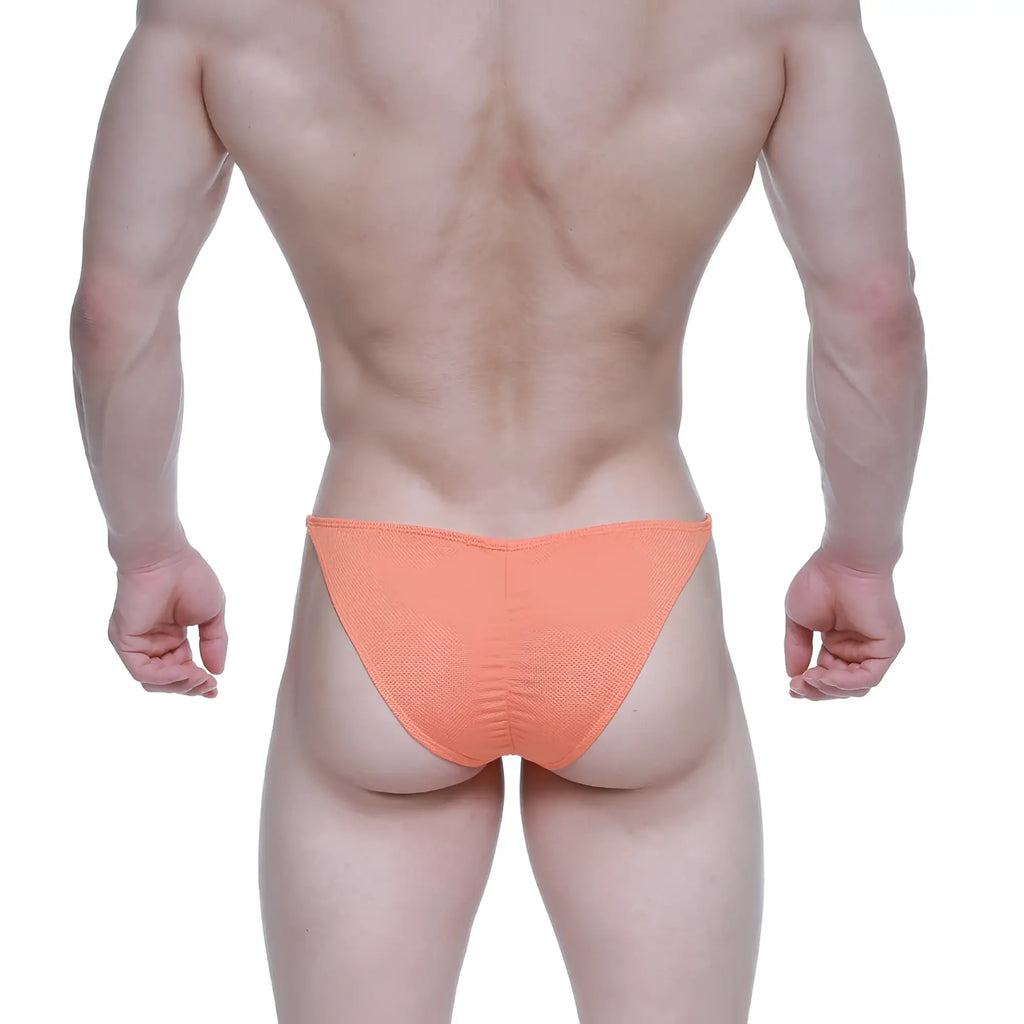 Orange textured briefs from Metromalewear fantasy bikini orange 6116-14 designed for comfortable daily wear