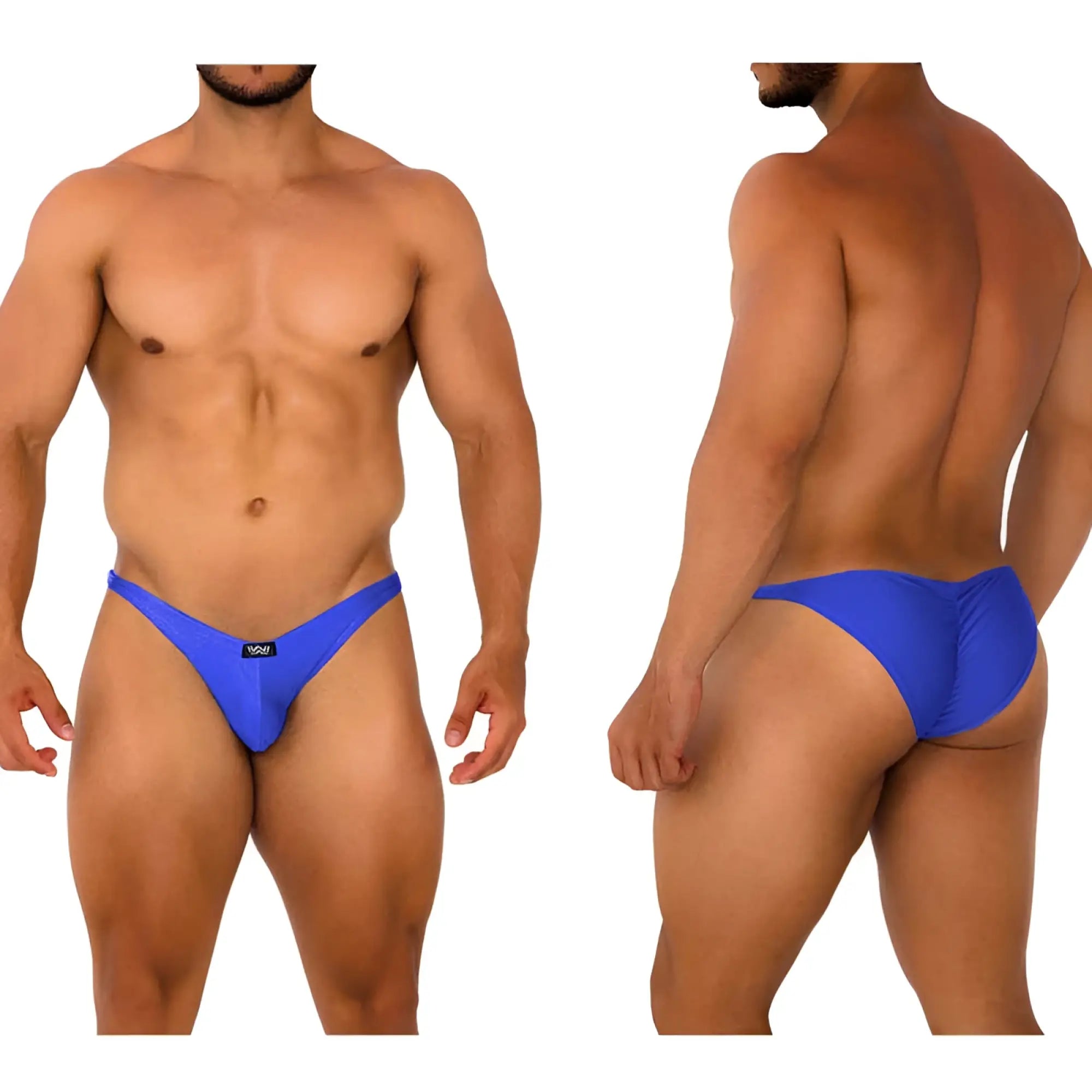 Metro malewear fantasy bikini royal blue 6116-18 vibrant blue men’s briefs with sleek form-fitting design and black logo