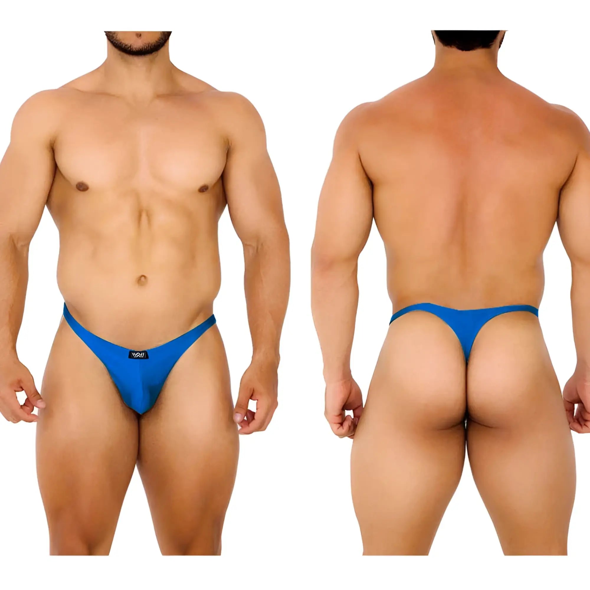 MetroMaleWear fantasy thong royal blue 6112-18 with sleek form-fitting design and small black logo on front