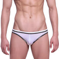 Metro male wear faro white briefs with black and gold striped trim designed for comfortable daily wear