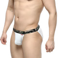 Metro male wear felix bikini white 7004-00 white textured briefs with camouflage waistband for comfortable everyday wear