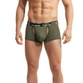 Metro malewear filamento trunk green men’s olive boxer briefs with camouflage waistband and black logo detail