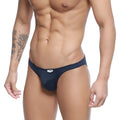 Navy blue MetroMaleWear fits bikini briefs with small white logo on waistband designed for men 6603-28