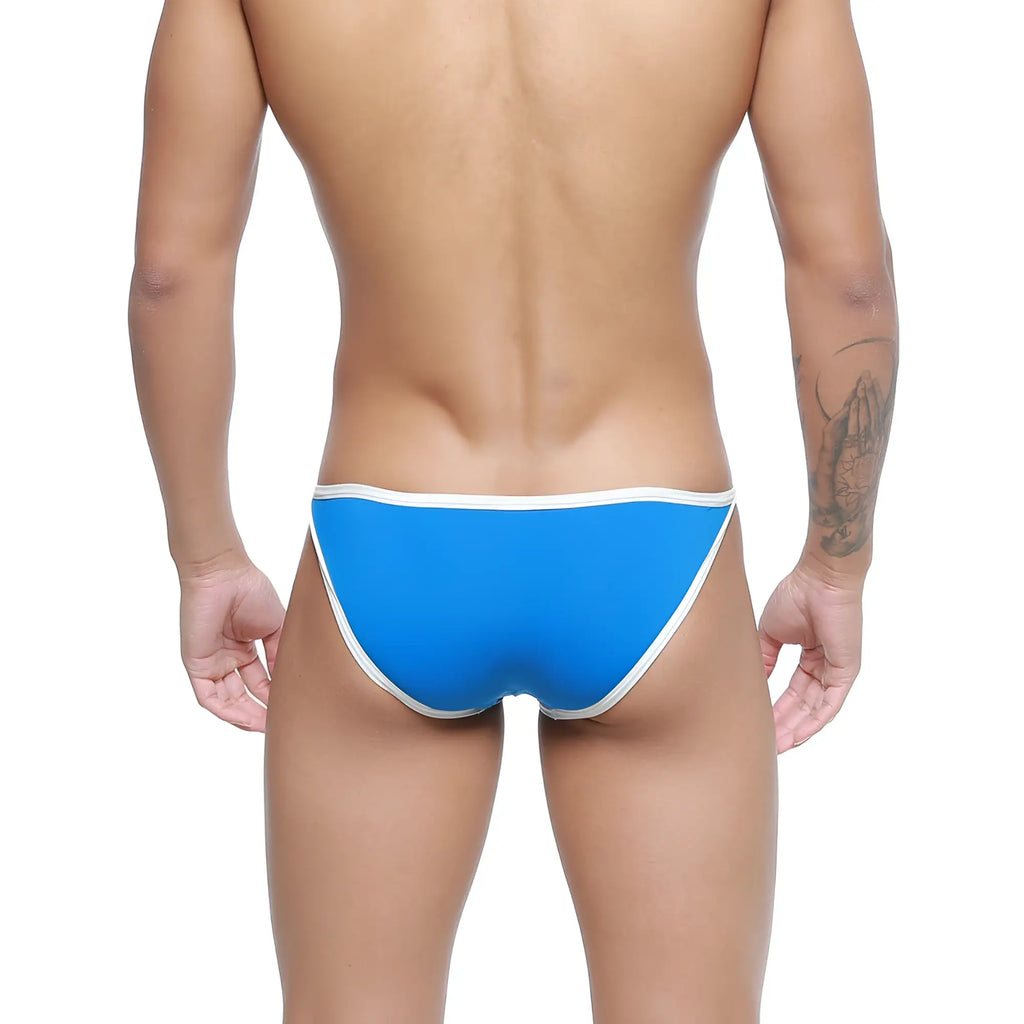 Bright blue briefs with white trim metro male wear freedom bikini royal blue 6016-18 front view